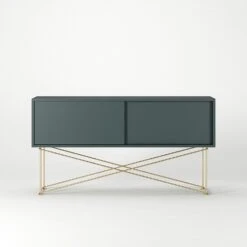 Vogue Sideboard 136 Cm, Grau/Messing -Möbelgeschäft decotique vogue sideboard 136 cm auf gestell 116