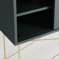 Vogue Sideboard 136 Cm, Grau/Messing -Möbelgeschäft decotique vogue sideboard 136 cm auf gestell 118