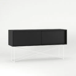 Vogue Sideboard 136 Cm, Antracit/2A/Weiß 10 Vogue Sideboard 136 Cm, Antracit/2A/Weiß -Möbelgeschäft decotique vogue sideboard 136 cm auf gestell 138