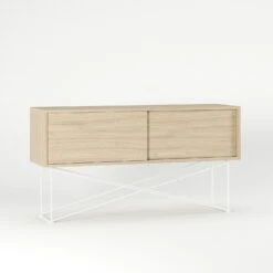 Vogue Sideboard 136 Cm, Weiß Eiche/Weiß -Möbelgeschäft decotique vogue sideboard 136 cm auf gestell 159