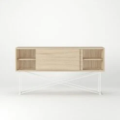 Vogue Sideboard 136 Cm, Weiß Eiche/Weiß -Möbelgeschäft decotique vogue sideboard 136 cm auf gestell 162