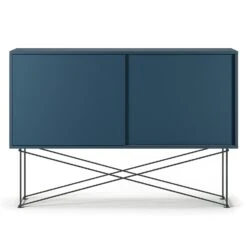 Vogue Sideboard 136 Mit Gestell, Dunkelblau/Schwarz