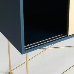 Vogue Sideboard 136 Zwei Messingtüren Und Gestell, Dunkelblau/Messing 11 Vogue Sideboard 136 Zwei Messingtüren Und Gestell, Dunkelblau/Messing -Möbelgeschäft decotique vogue sideboard 136 zwei messingturen und gestell 41