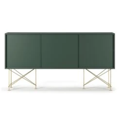 Vogue Sideboard 180 Auf Zwei Ständern, Grün/Messing