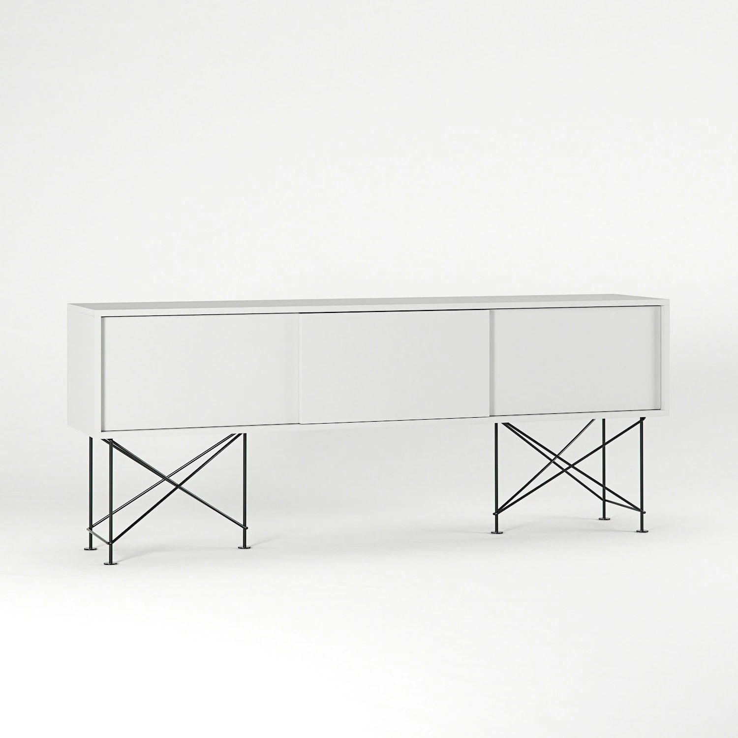 Vogue Sideboard 180 Cm, Weiß/Schwarz 5 Vogue Sideboard 180 Cm, Weiß/Schwarz – Bild 3