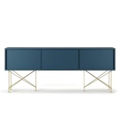 Vogue Fernsehbank 180 Cm, Dunkelblau/Messing