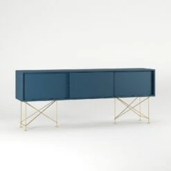 Vogue Fernsehbank 180 Cm, Dunkelblau/Messing -Möbelgeschäft decotique vogue sideboard 180 cm auf standern 62