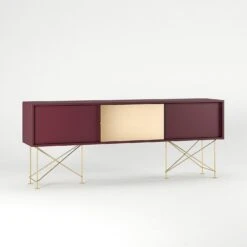 Vogue Sideboard 180 Cm, Weinrot/2WR1M/Messing -Möbelgeschäft decotique vogue sideboard 180 cm messing schiebeture stander 118