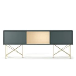 Vogue Sideboard 180 Cm, Grau/2G1M/Messing