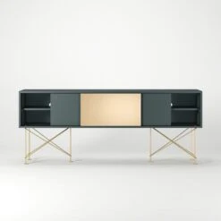 Vogue Sideboard 180 Cm, Grau/2G1M/Messing -Möbelgeschäft decotique vogue sideboard 180 cm messing schiebeture stander 128