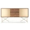 Vogue Sideboard 180 Zwei Messingtüren Und Zwei Ständer, Walnuss/Messing -Möbelgeschäft decotique vogue sideboard 180 zwei messingturen und zwei stander 143