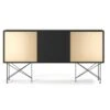 Vogue Sideboard 180 Zwei Messingtüren Und Zwei Ständer, Anthrazit/Schwarz -Möbelgeschäft decotique vogue sideboard 180 zwei messingturen und zwei stander 38