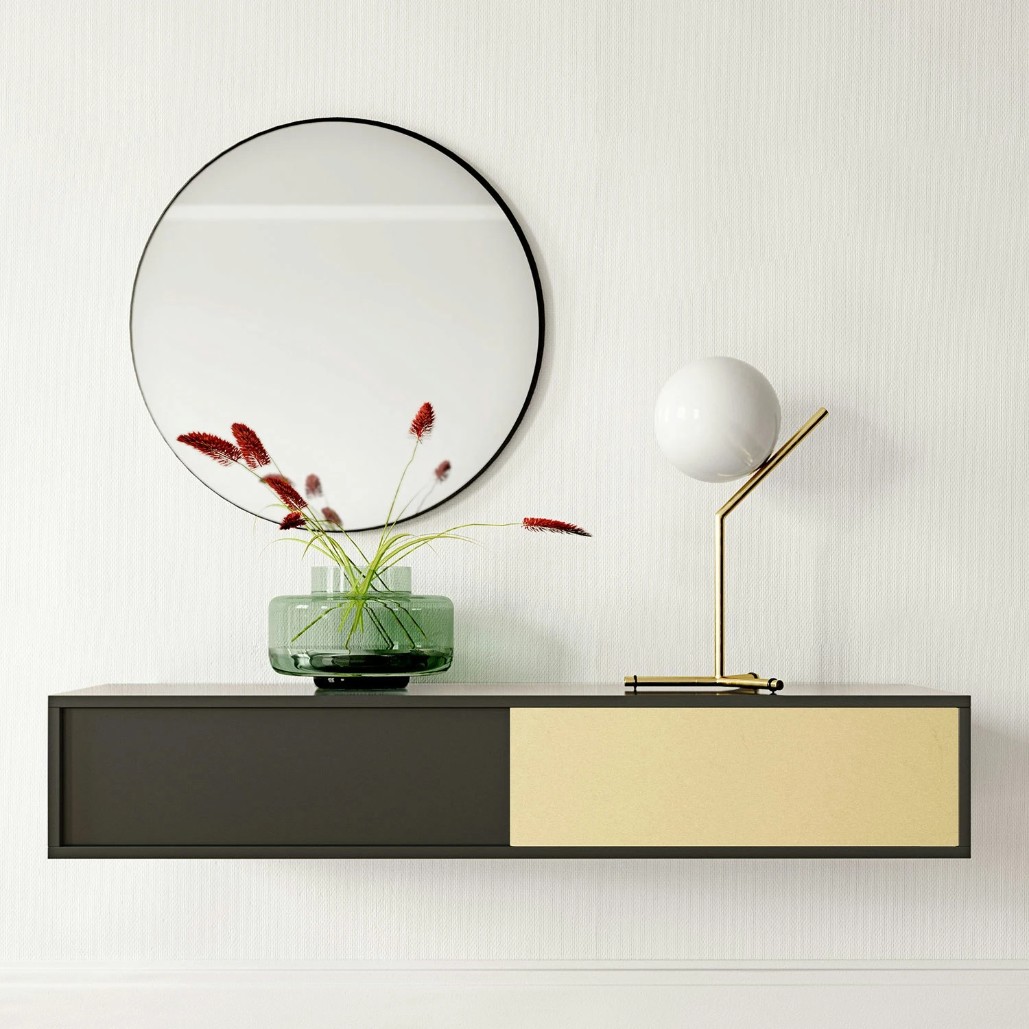 Vogue Wall Schrank Petite 136 Cm, Anthrazit/Messing 4 Vogue Wall Schrank Petite 136 Cm, Anthrazit/Messing – Bild 2