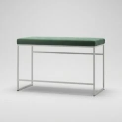 Bank, Weiß / Grün Samt -Möbelgeschäft department bank wei 113