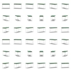 Bank, Weiß / Grün Samt -Möbelgeschäft department bank wei 115