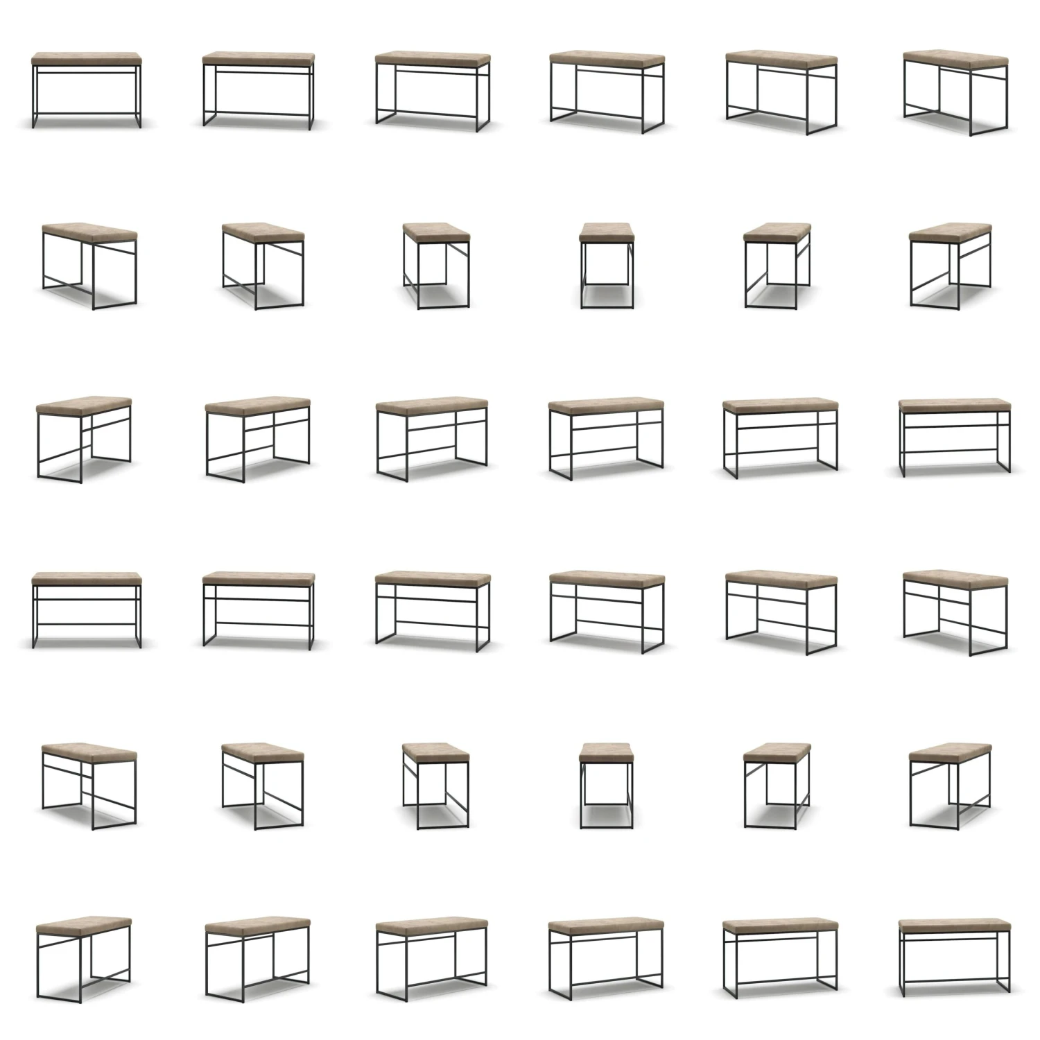 Bank, Schwarz / Taupe Samt 7 Bank, Schwarz / Taupe Samt – Bild 5