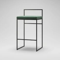 Barhocker Mit Rückenlehne 80 Cm, Schwarz / Grün Samt -Möbelgeschäft department barhocker niedrig hoch ruckenlehne 136