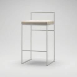 Barhocker Mit Rückenlehne 80 Cm, Weiß / Beige Samt -Möbelgeschäft department barhocker niedrig hoch ruckenlehne 143