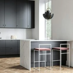 Barhocker Mit Rückenlehne 80 Cm, Weiß / Rost Samt -Möbelgeschäft department barhocker niedrig hoch ruckenlehne 159