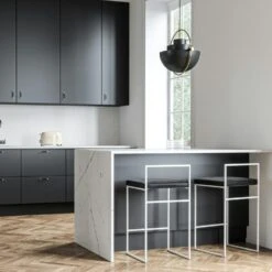 Barhocker Mit Rückenlehne 80 Cm, Weiß / Schwarz Samt -Möbelgeschäft department barhocker niedrig hoch ruckenlehne 94