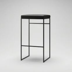 Barhocker Ohne Rückenlehne 77 Cm, Schwarz / Schwarz Leder -Möbelgeschäft department barhocker ohne ruckenlehne schwarz 76