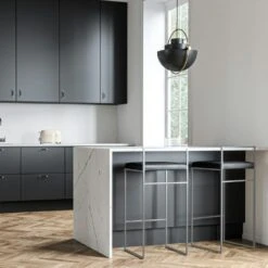 Barhocker Mit Rückenlehne 90 Cm, Grau / Schwarz Leder -Möbelgeschäft department barstuhl mit hoher ruckenlehne schwarz 124