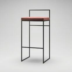 Barhocker Mit Rückenlehne 90 Cm, Schwarz / Rost Samt -Möbelgeschäft department barstuhl mit hoher ruckenlehne schwarz 152