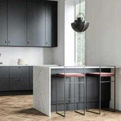 Barhocker Mit Rückenlehne 90 Cm, Schwarz / Rost Samt -Möbelgeschäft department barstuhl mit hoher ruckenlehne schwarz 154