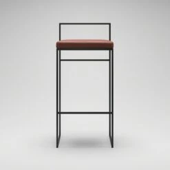 Barhocker Mit Rückenlehne 90 Cm, Schwarz / Braun Leder -Möbelgeschäft department barstuhl mit hoher ruckenlehne schwarz 84