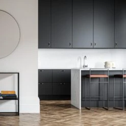 Barhocker Mit Rückenlehne 90 Cm, Schwarz / Braun Leder -Möbelgeschäft department barstuhl mit hoher ruckenlehne schwarz 85