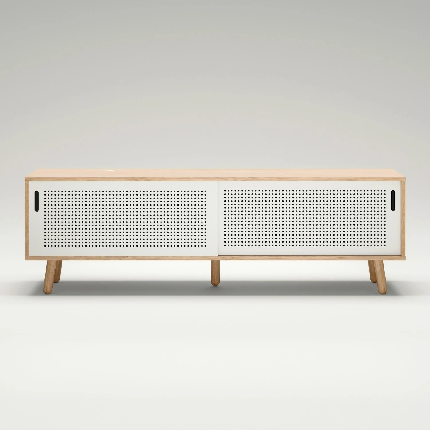 Ray Medienbank 180 Cm, Eiche / Weiß 4 Ray Medienbank 180 Cm, Eiche / Weiß – Bild 2