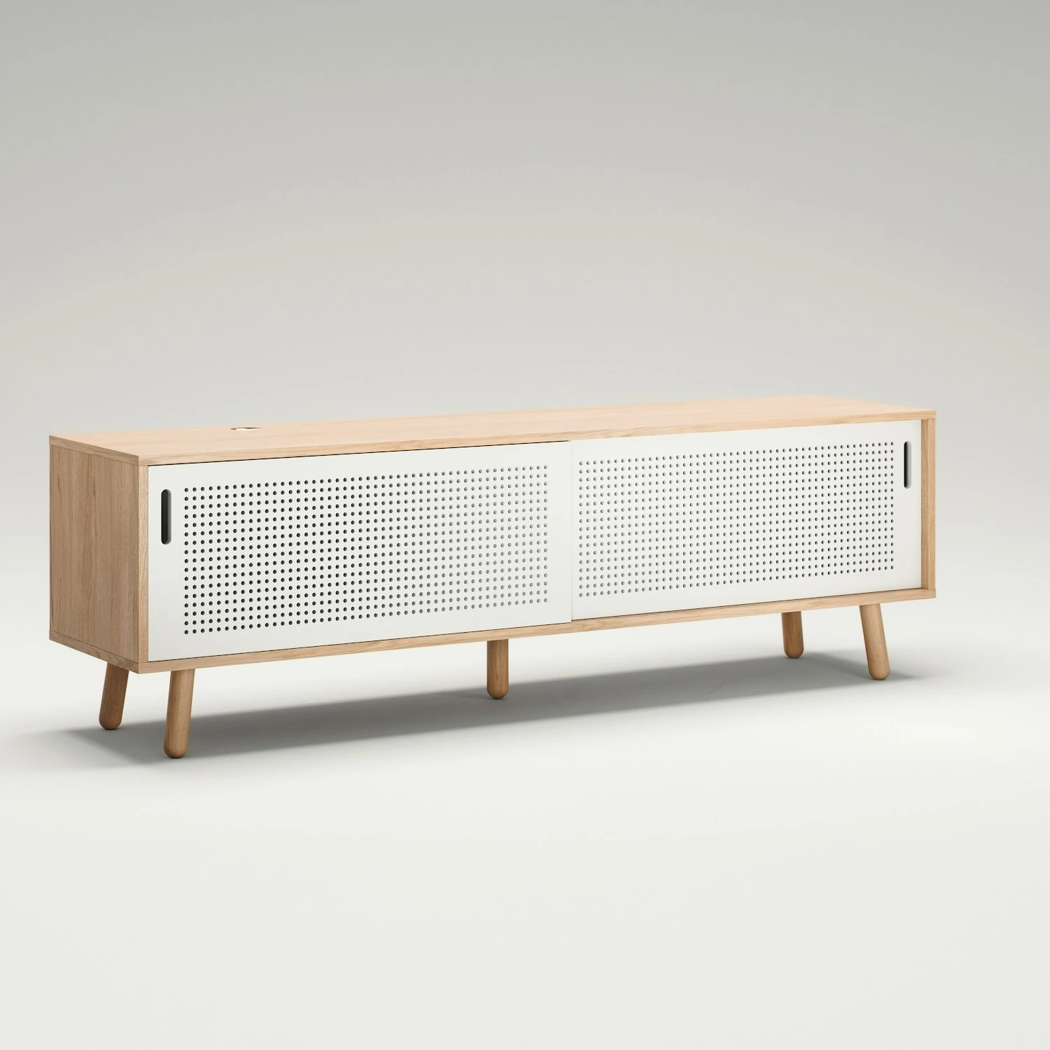 Ray Medienbank 180 Cm, Eiche / Weiß 5 Ray Medienbank 180 Cm, Eiche / Weiß – Bild 3