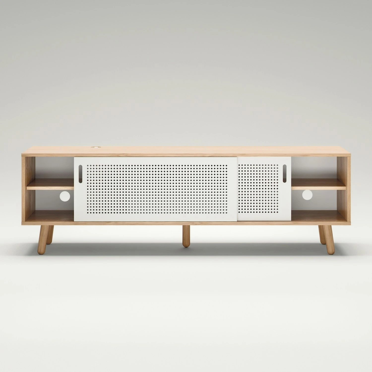 Ray Medienbank 180 Cm, Eiche / Weiß 6 Ray Medienbank 180 Cm, Eiche / Weiß – Bild 4