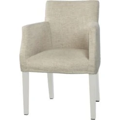 Brooklyn Stuhl Abnehmbarer Bezug, Piquet Natural 01/Weiß -Möbelgeschäft englesson brooklyn stuhl abnehmbarer bezug piquet natural 01 4