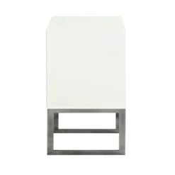Line Nachttisch,  Weiß / Chrome -Möbelgeschäft englesson line nachttisch 6