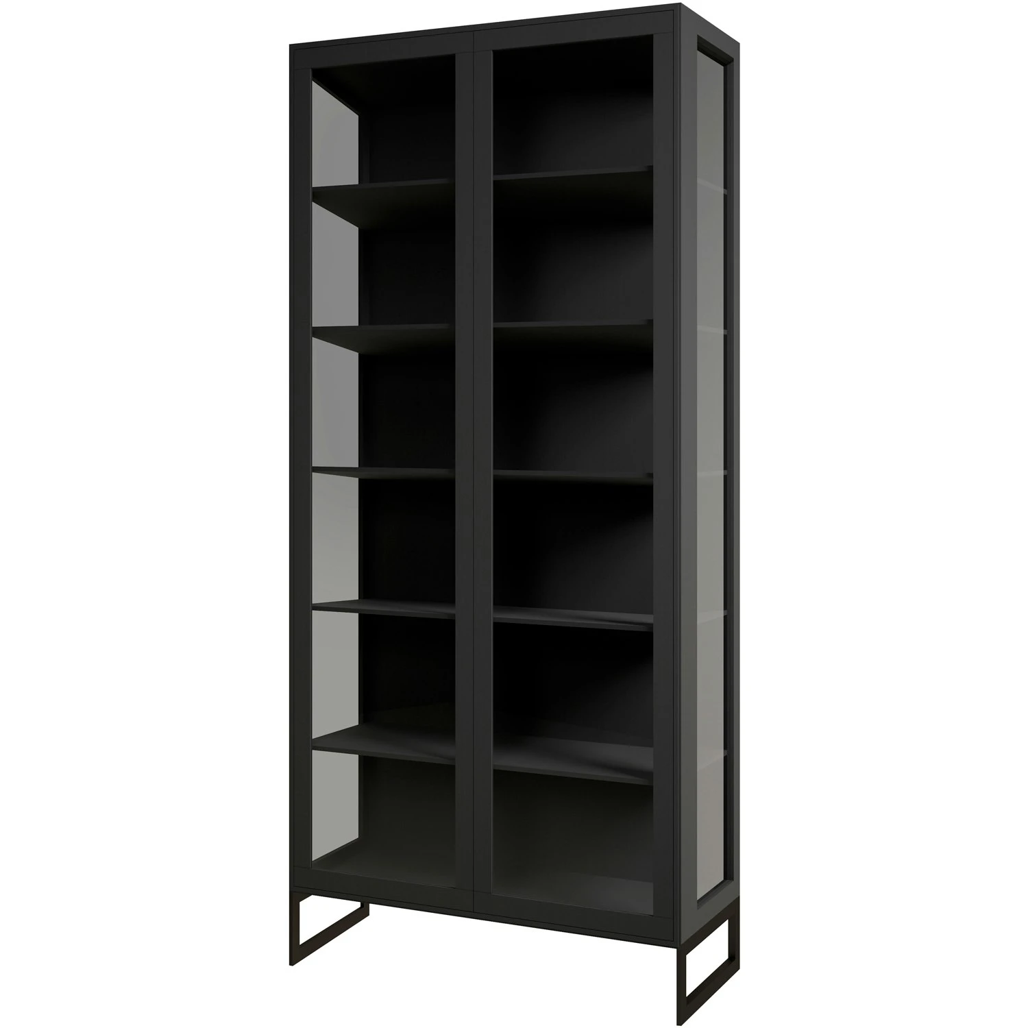 Line Glasvitrine 92x36x200 Cm, Schwarz 4 Line Glasvitrine 92x36x200 Cm, Schwarz – Bild 2