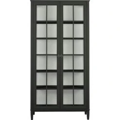 Stockholm 2.0 Vitrine 99x37x201, Schwarz