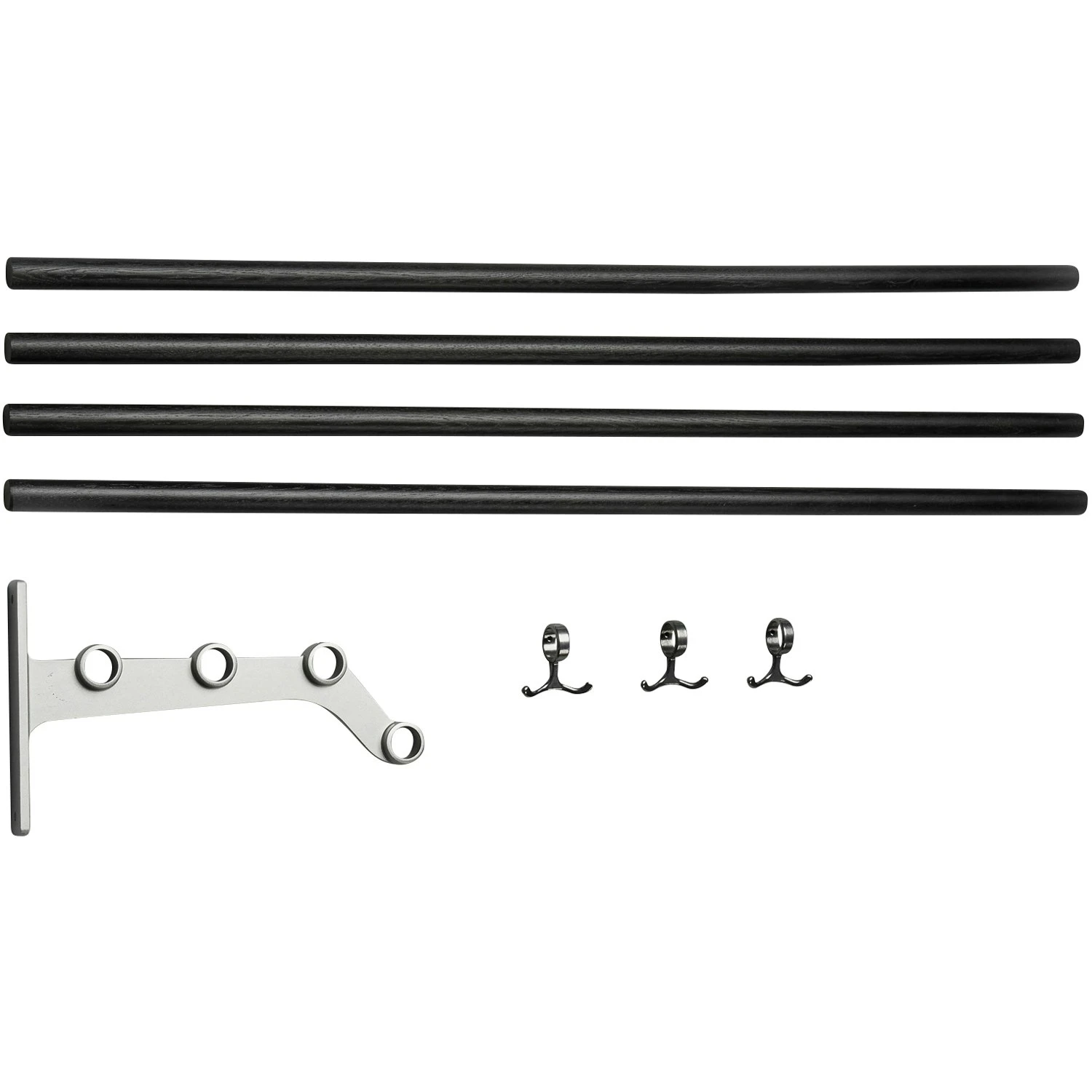 Nostalgi 291 Erweiterungsteil Für Hutablage, Aluminium / Schwarz Gebeizte Eiche 3 Nostalgi 291 Erweiterungsteil Für Hutablage, Aluminium / Schwarz Gebeizte Eiche