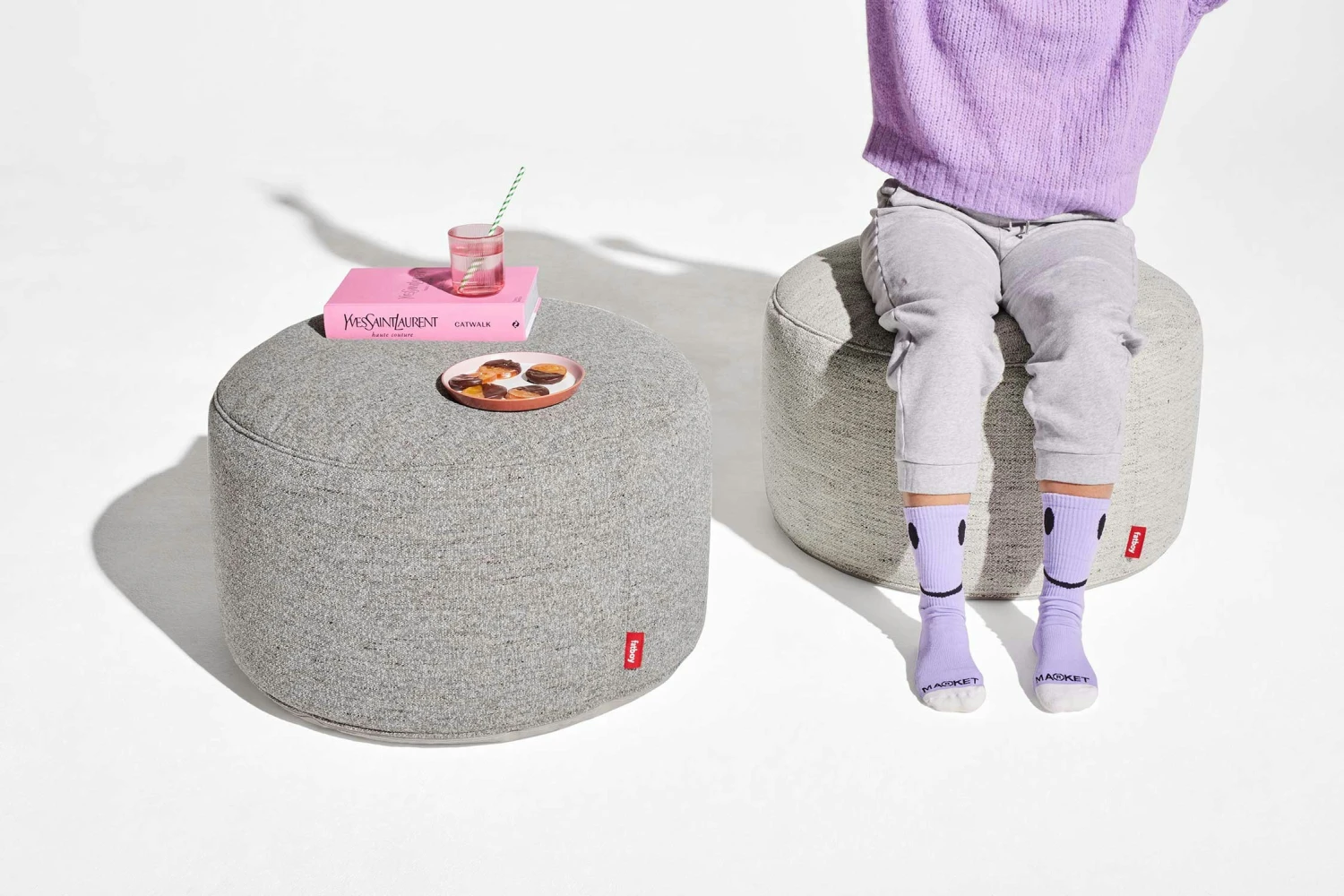 Fatboy Point Large Mingle Pouf, Grid Stone 6 Fatboy Point Large Mingle Pouf, Grid Stone – Bild 4