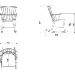 J52G Rocking Chair, White -Möbelgeschäft fdb mbler j52g rocking chair 1