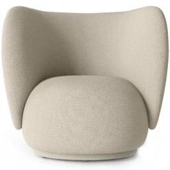 Ferm LIVING Rico Wool Bouclé Loungesessel, Natur