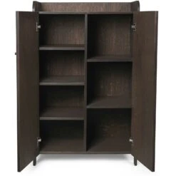 Ferm LIVING Sill Cupboard - Low - Dark Stained Oak 8 Ferm LIVING Sill Cupboard - Low - Dark Stained Oak -Möbelgeschäft ferm living sill schrankchen cashmere niedrig 11