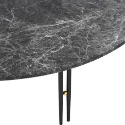 Gubi IOI Kaffeetisch Schwarz / Messing / Grau Marmor, Ø50 Cm -Möbelgeschäft gubi ioi kaffeetisch schwarz messing grau marmor 7