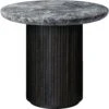 Gubi Moon Loungetisch Rund Ø60 X H55 Cm, Brown Black / Grau Marmor -Möbelgeschäft gubi moon lounge table round 60 x h55 marble top gray 1