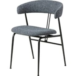 Gubi Violin Esszimmerstuhl Gepolstert, Around Bouclé 023