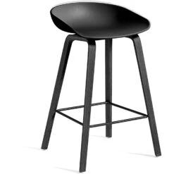 Hay AAS 32 Barhocker Niedrig , Mit Wasserlack Behandelte Eiche / Schwarz