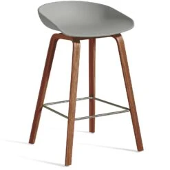 Hay AAS 32 Barhocker Niedrig, Mit Lack Auf Wasserbasis Lackiert Walnussholz / Beton