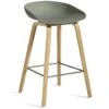 Hay AAS 32 Barhocker Niedrig, Mit Wasserlack Behandelte Eiche / Dunstgrün -Möbelgeschäft hay about a stool aas 32 barhocker kurz 8
