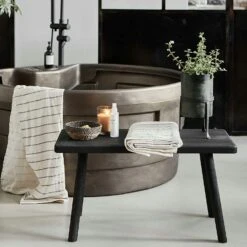 House Doctor Nadi Bank Schwarz, 81x43 Cm -Möbelgeschäft house doctor nadi bank schwarz 2