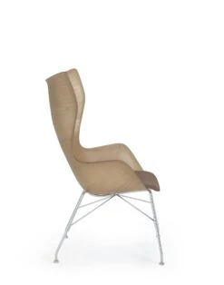 Kartell K/Wood Sessel, Helles Holz / Helles Leder / Chrom -Möbelgeschäft kartell k wood sessel 4